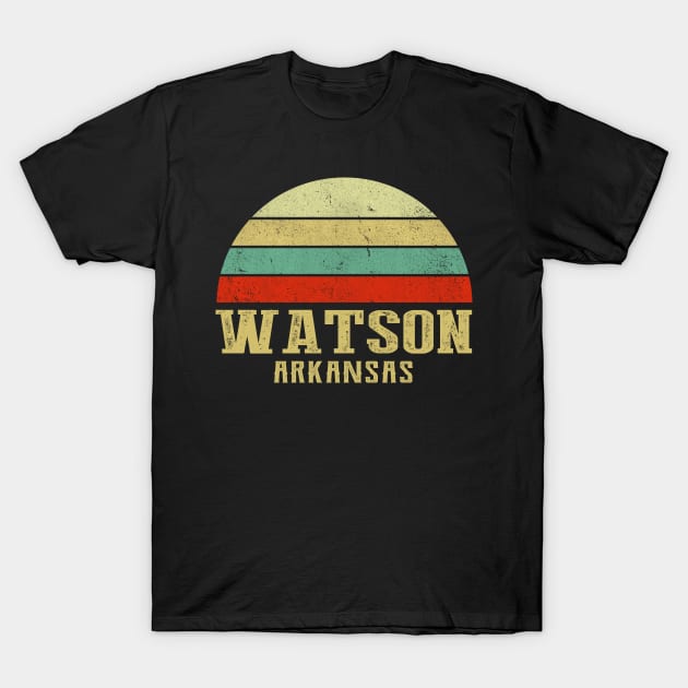 Watson Arkansas Vintage Retro Sunset T-Shirt by Curry G